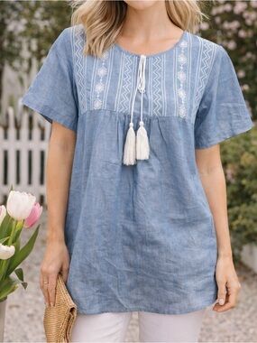 NWT b.Boutique Tassel Blouse